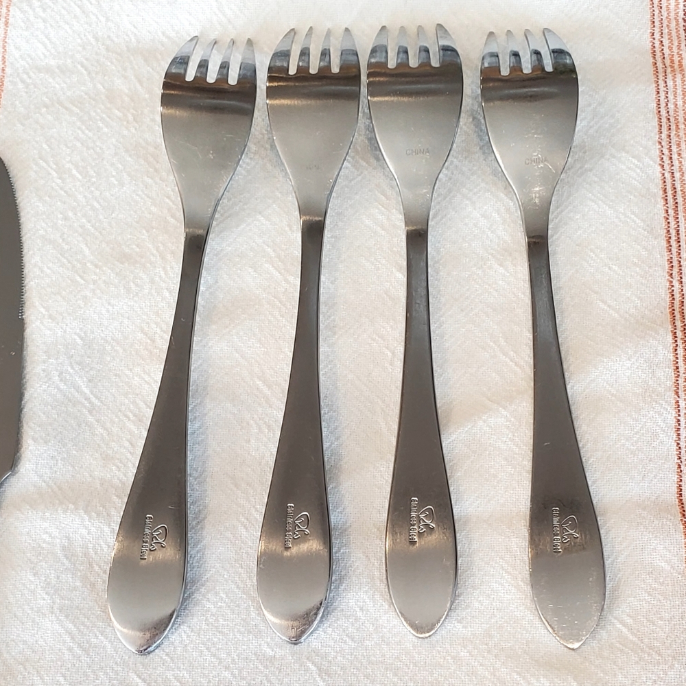 Robert Welch 8 Piece Set Meridian Brushed Satin 18/10 Stainless Flatware EUC - Picture 8 of 13